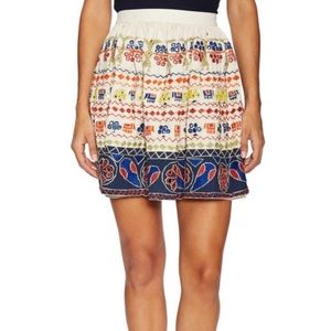 ALICE & OLIVIA Tania Pleated Embroidery Skirt